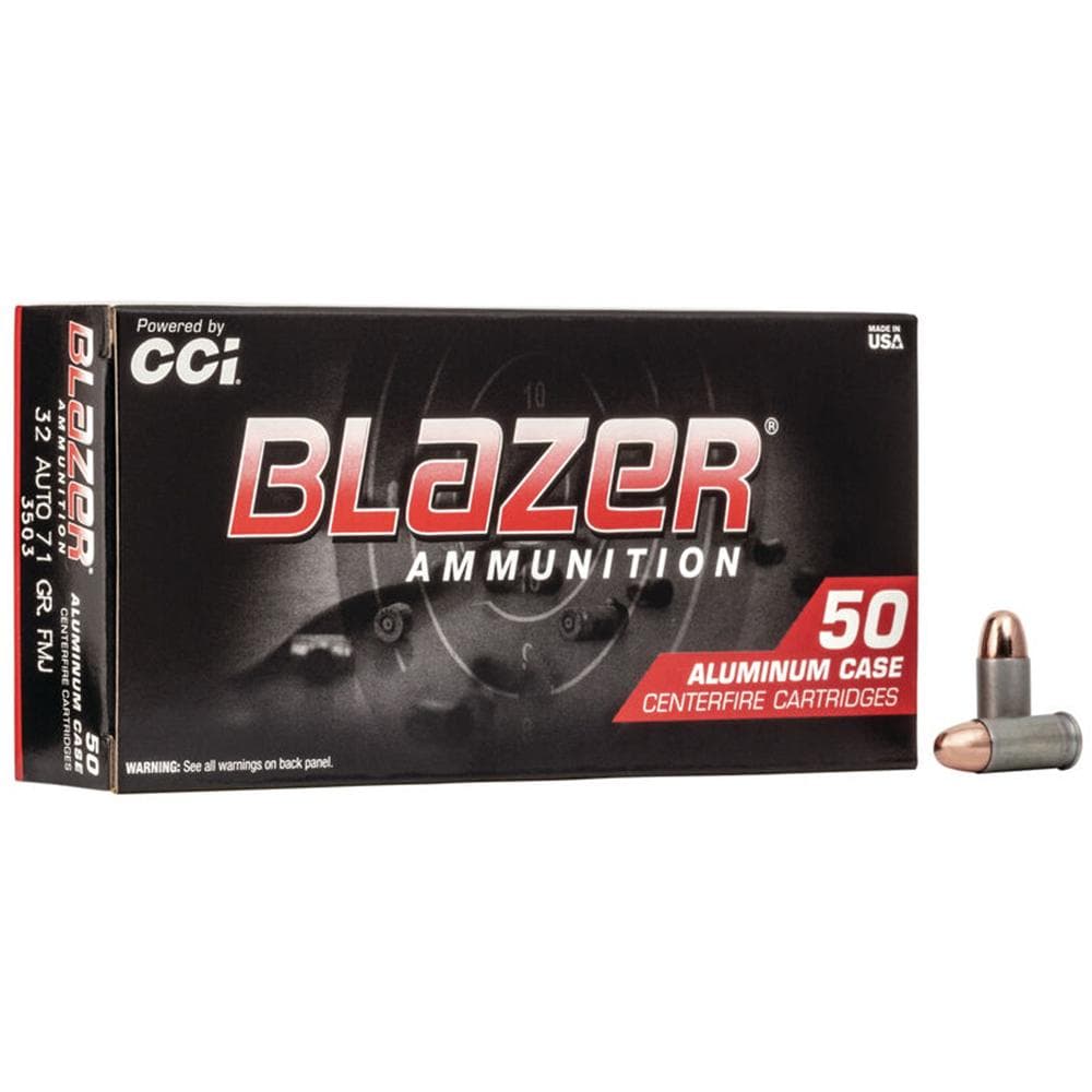 CCI Blazer Aluminum Handgun Ammunition .32 ACP 71 gr TMJ 900 fps 50/rd