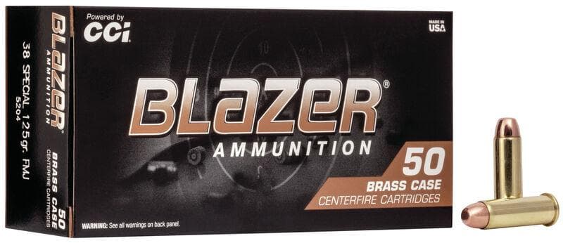 CCI Blazer Brass Handgun Ammunition .38 Spl 125 gr FMJ 865 fps 50/ct