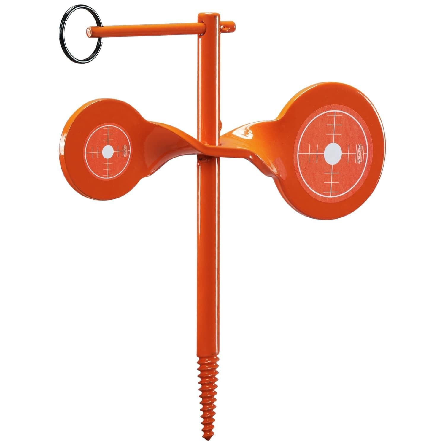 Champion Rimfire Screw-In Double Gong Spinner Target Steel Orange