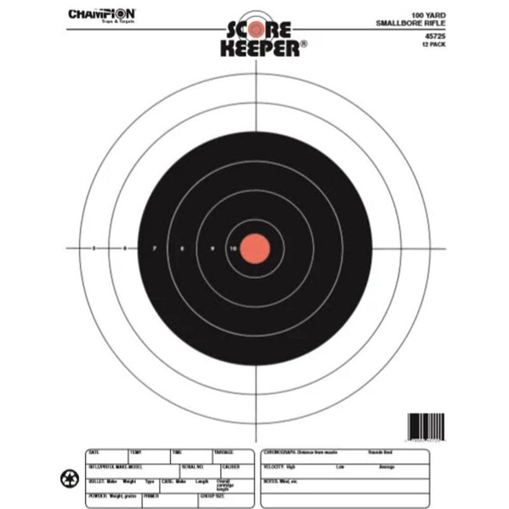 Champion Scorekeeper Targets Fluorescent Orange Bull 100 yd. Small Bore Rifle 12/ct