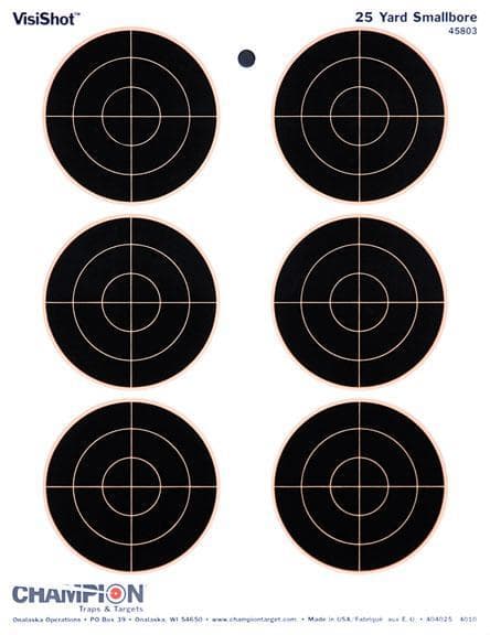 Champion VisiShot Targets 3" Bull's Eye Targets - 8.5" X 11" 10/Pack