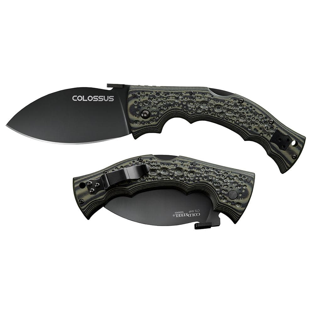 Cold Steel Colossus Folding Knife 4" Leaf Blade Black