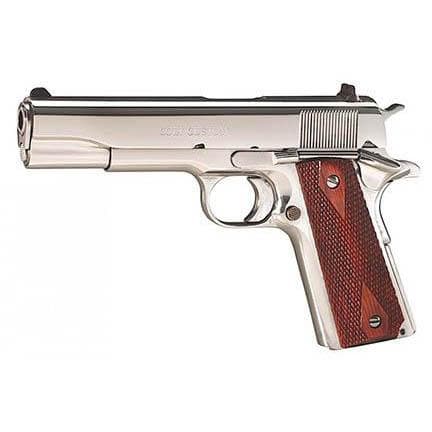 Colt Bright Government Handgun .38 Super 9rd Magazine 5" Barrel Polished Steel Finish Wood Grips