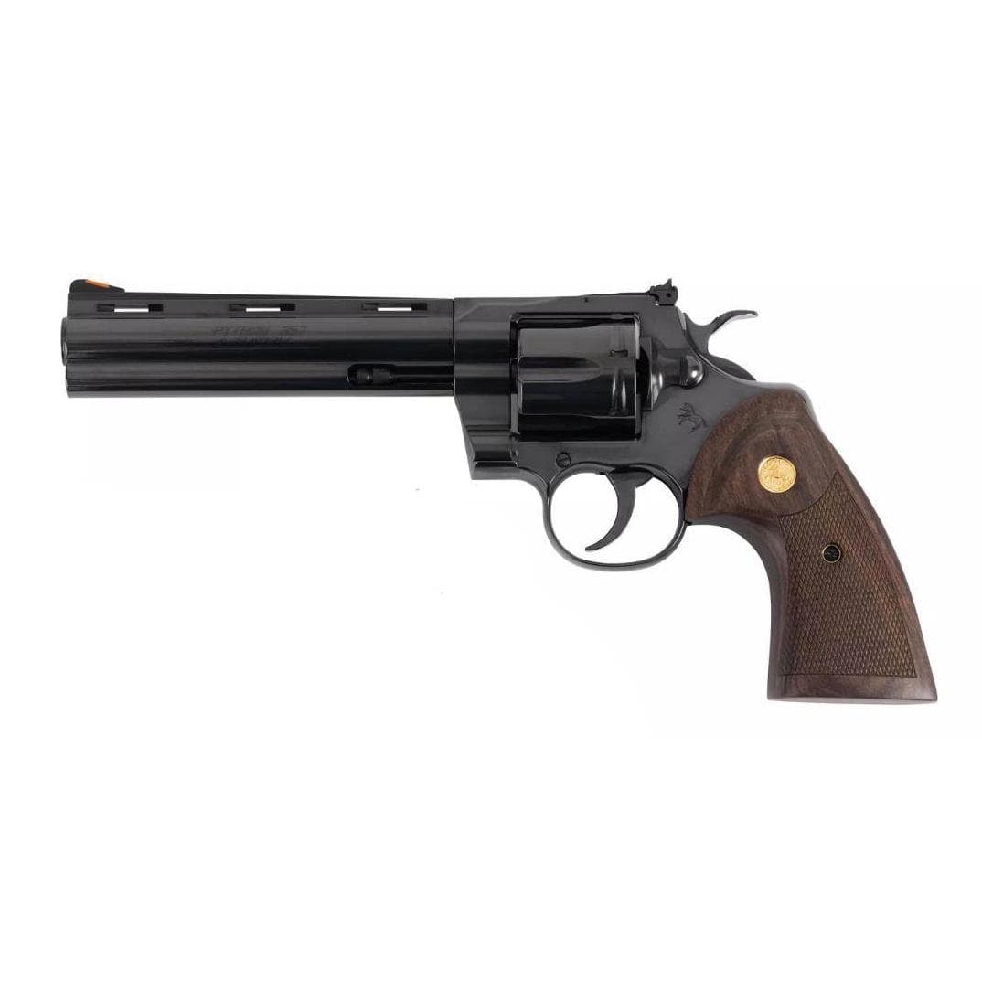Colt Python Blued Handgun .357 Mag 6rd Capacity 6" Barrel Walnut Target Grips