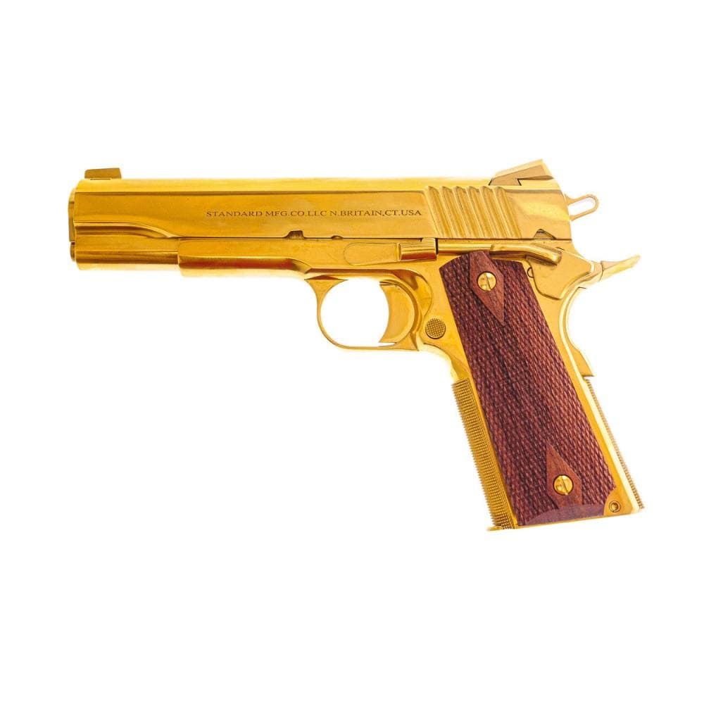 Standard Manufacturing Standard 1911 Handgun .45 ACP 7rd Magazine 5" Barrel TiN Gold
