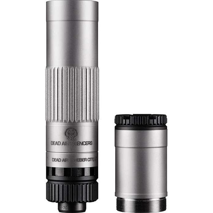 Dead Air Mojave 9 Modular Silencer 9mm Luger 1/2-28 Piston Silver