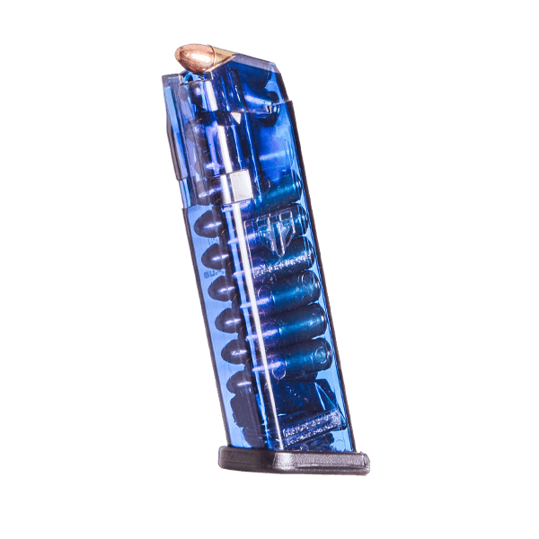 Elite Tactical Systems (ETS) Handgun Magazine Blue for Glock 17/18/19/19x/26/34/45 Gen 1-5 9mm Luger 17/rd