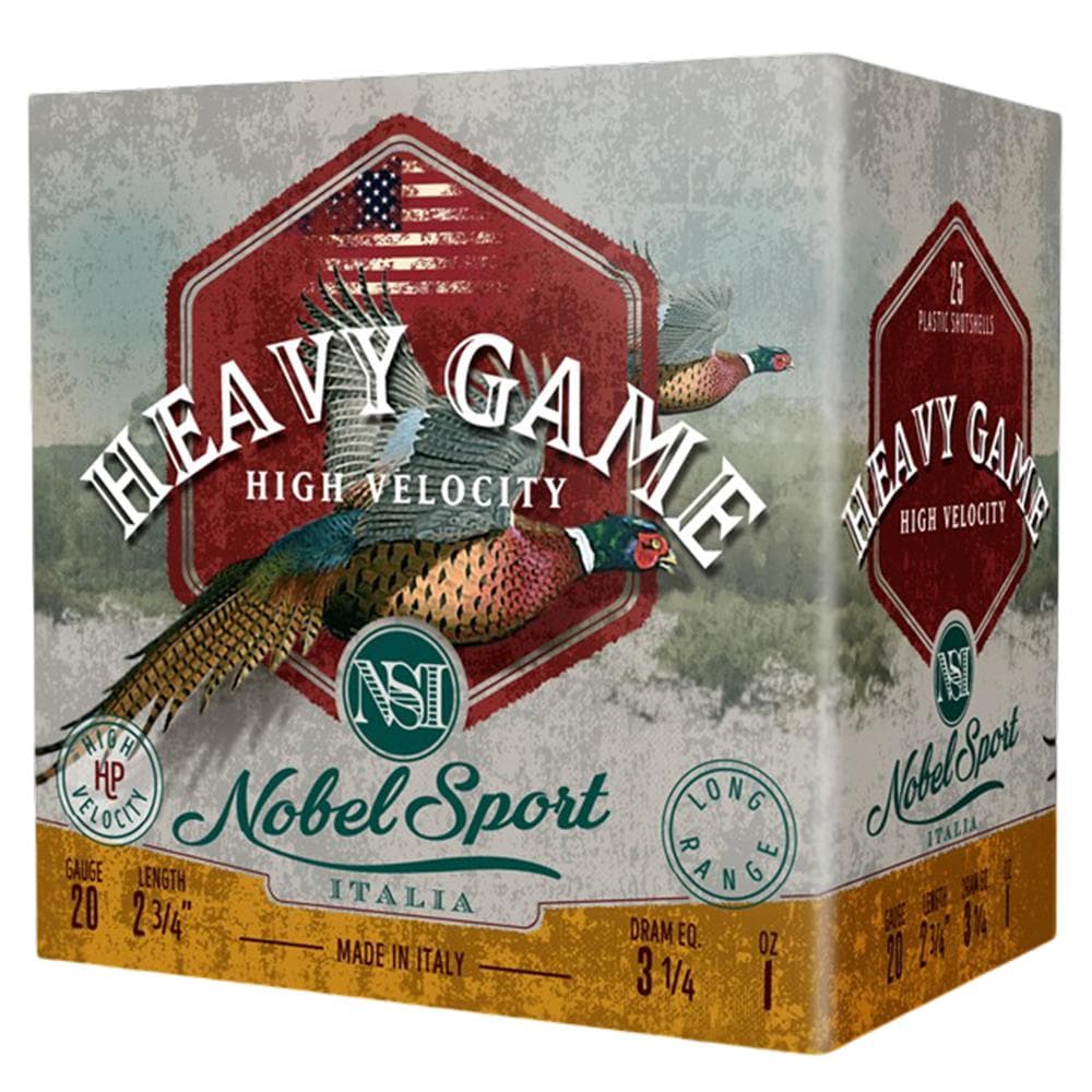 Nobel Sport Heavy Game High Velocity Shotshell 20ga 2-3/4" 1oz 1330 fps #8 25/ct