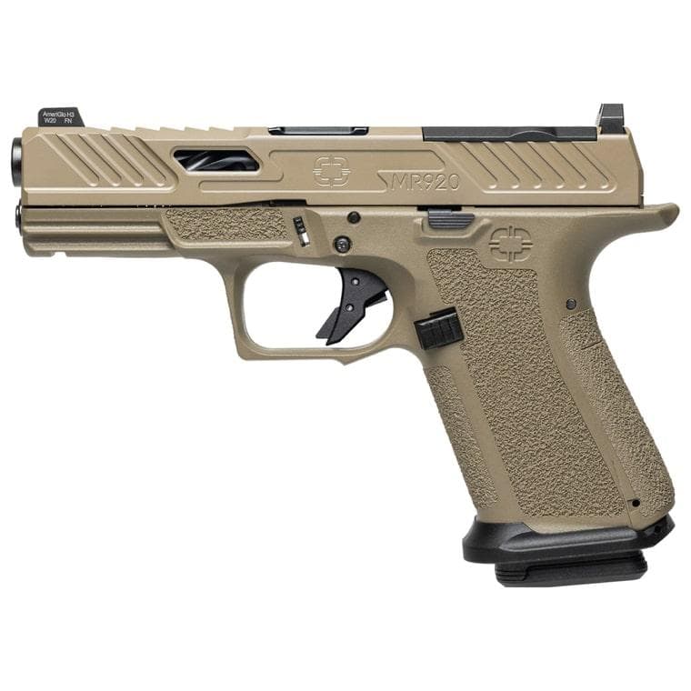 Shadow Systems CA Compliant MR920 Handgun 9mm Luger 10rd Magazine(2) 4" Spiral Black Barrel FDE Grip/Slide