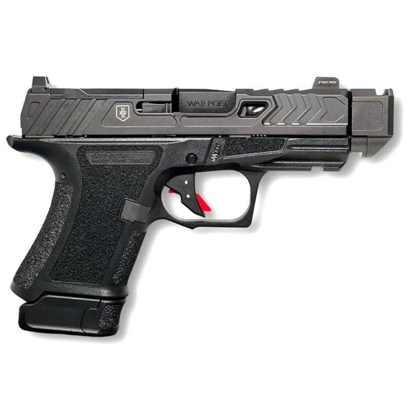 Shadow Systems CR920P War Poet Handgun 9mm Luger 10rd & 13rd Magazines 3.75 Barrel Black War Poet Slide Engraving with Night Sights