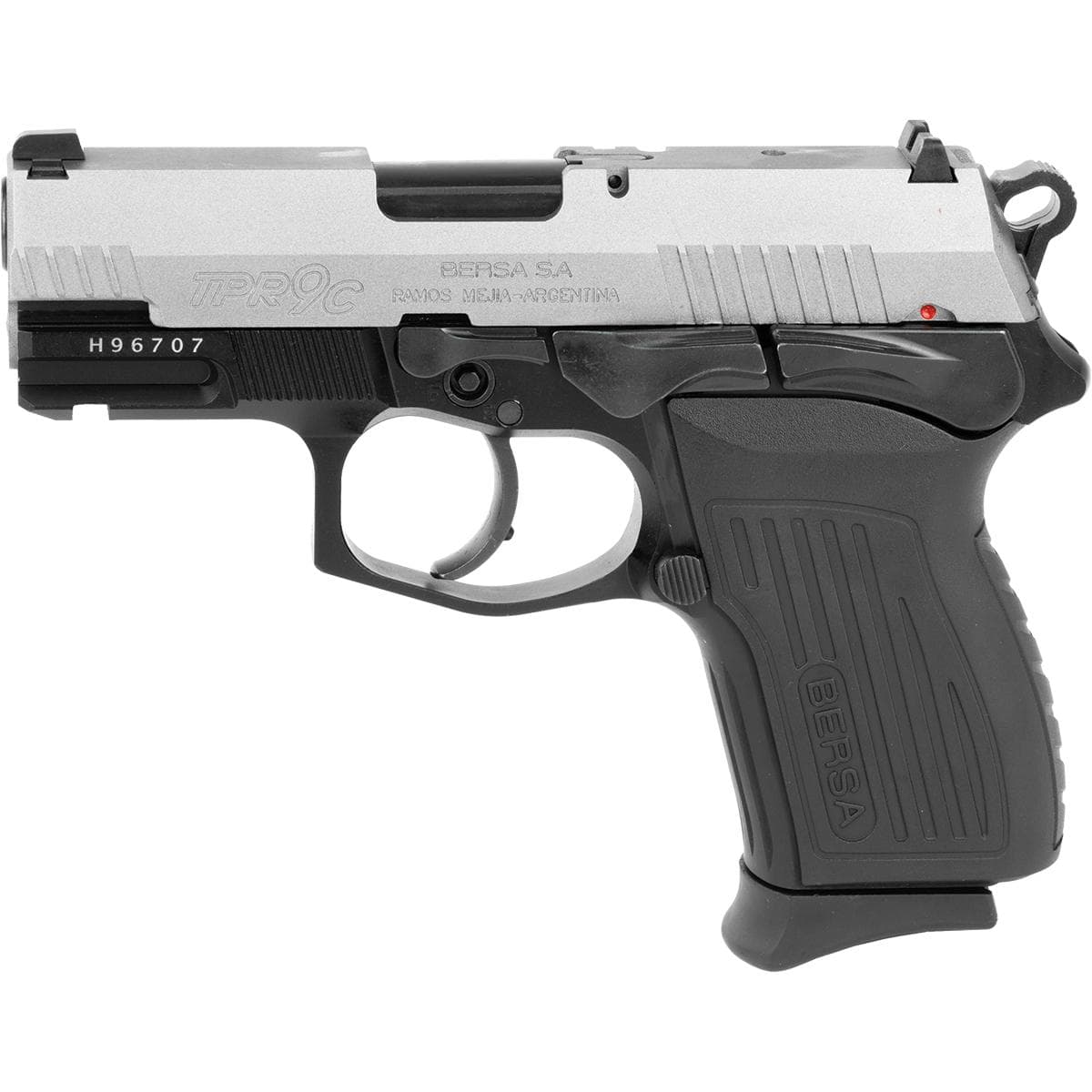 Bersa TPR9C Handgun 9mm Luger 13/rd Magazine 3.25" Barrel Silver with Black Grip