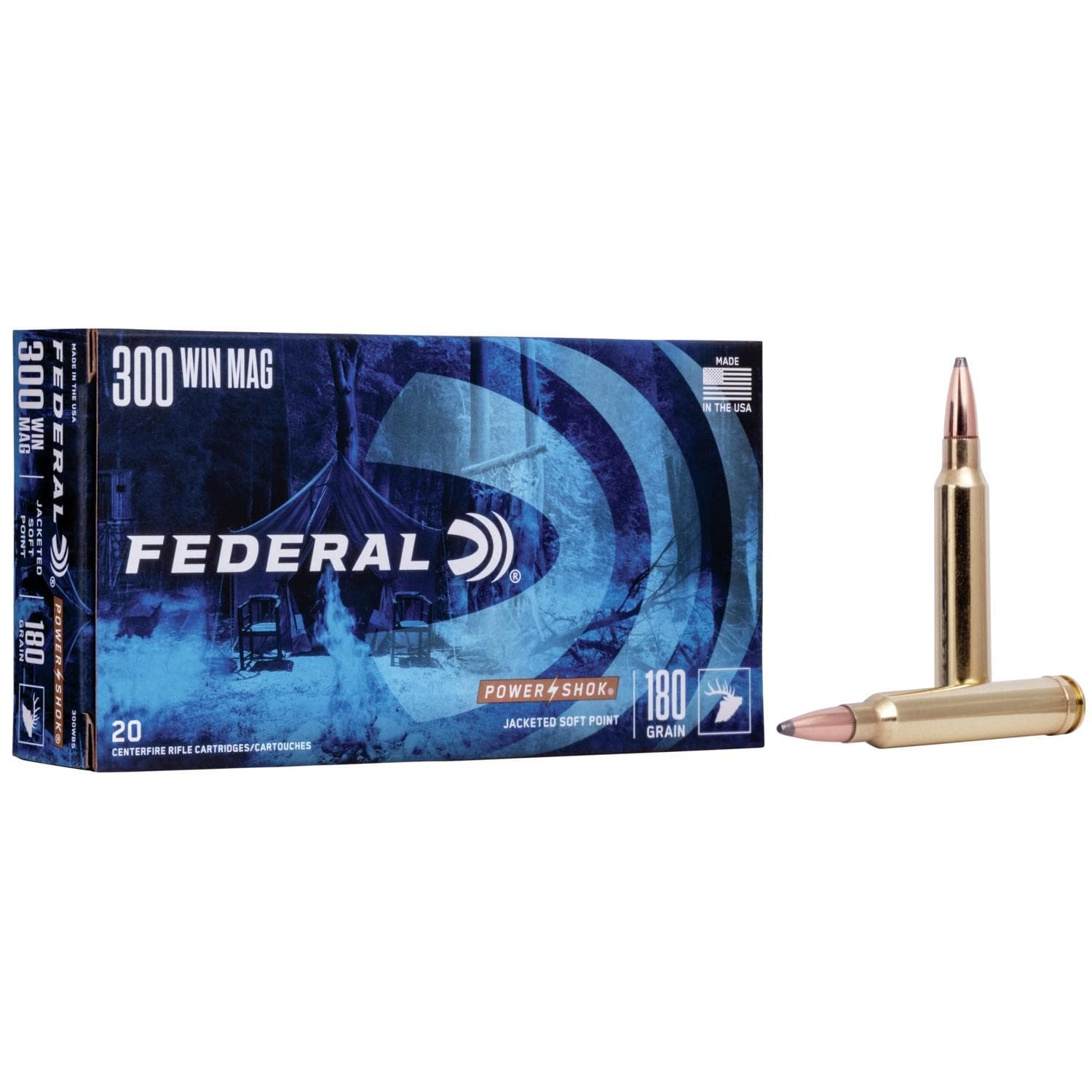 Federal Power-Shok Rifle Ammunition .300 Win Mag 180 gr SP 2960 fps - 20/ct