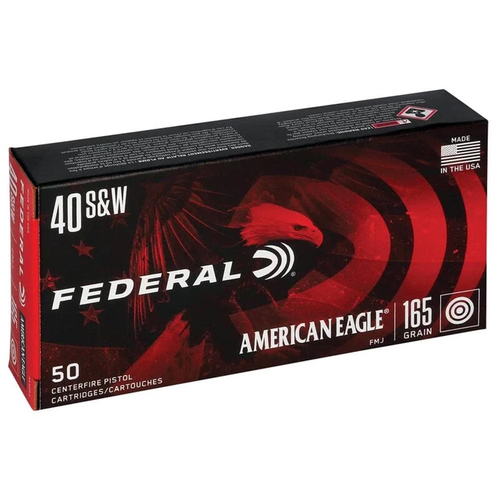 American Eagle Handgun Ammunition .40 S&W 165 gr FMJ 1130 fps 1000/ct