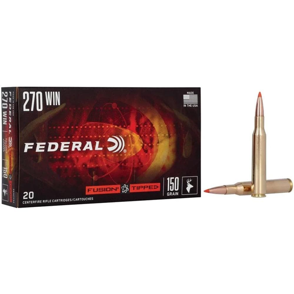 Federal Fusion Tipped Rifle Ammunition 270 Win 150gr PT 2850 fps 20/ct