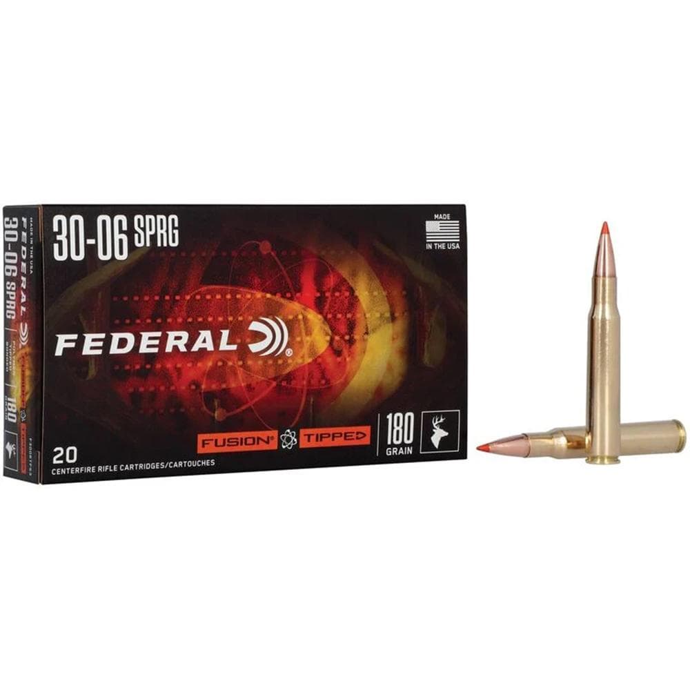 Federal Fusion Rifle Ammunition 30-06 Sprg 180gr PT 2700 fps 20/ct