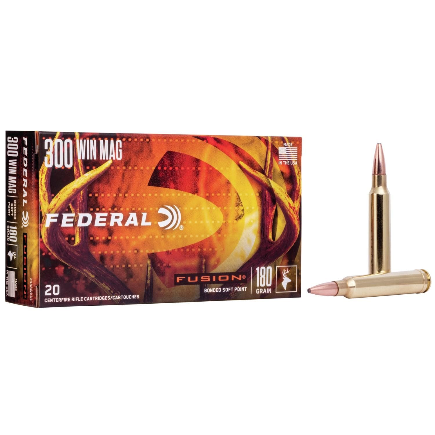Federal Fusion Rifle Ammunition .300 Win. Magnum 180gr Fusion 20/ct