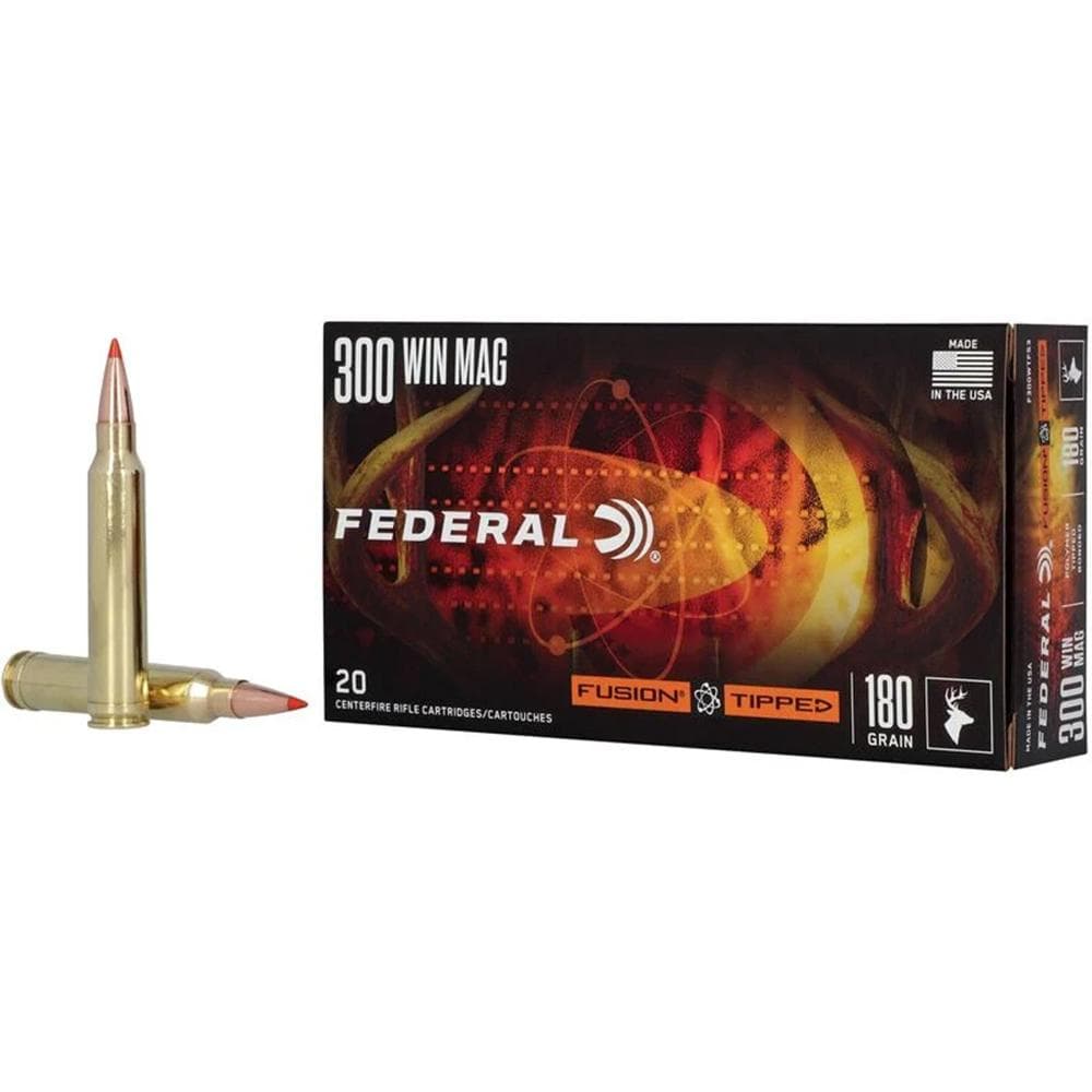 Federal Fusion Tipped Rifle Ammunition 300 Win Mag 180gr PT 2950 fps 20/ct