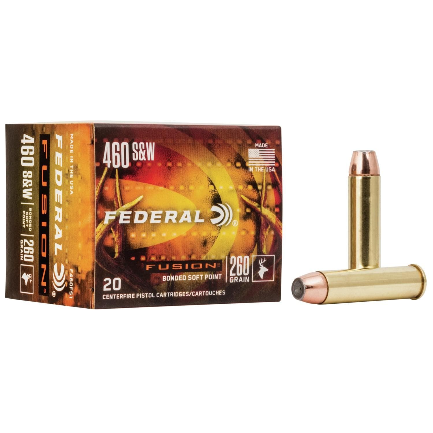 Federal Fusion Handgun Ammunition .460 S&W 260 gr SP 20/ct