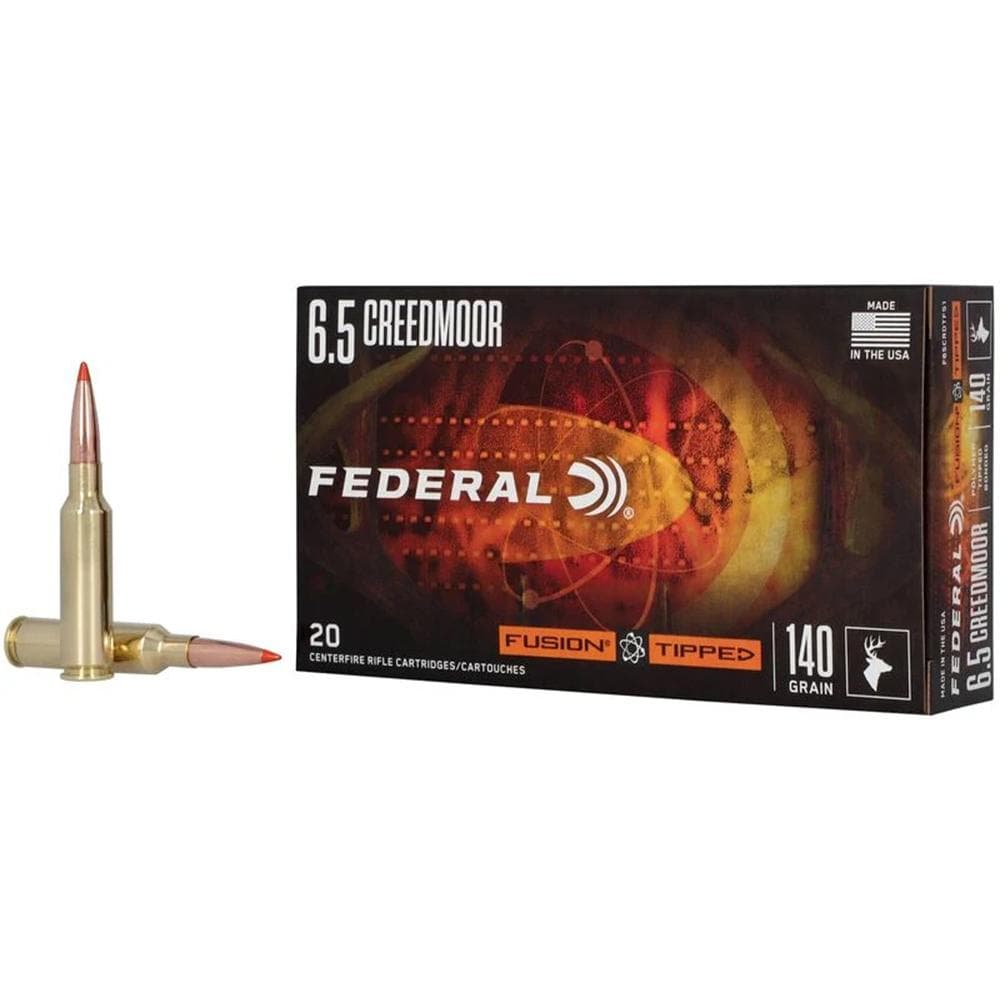 Federal Fusion Tipped Rifle Ammunition 6.5 Creedmoor 140gr PT 2700 fps 20/ct