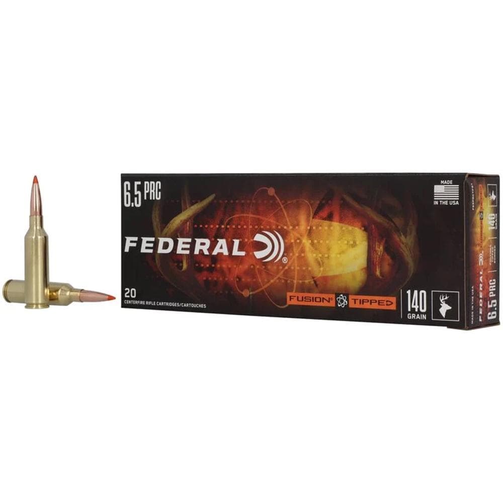 Federal Fusion Tipped Rifle Ammunition 6.5 PRC 140gr PT 2975 fps 20/ct