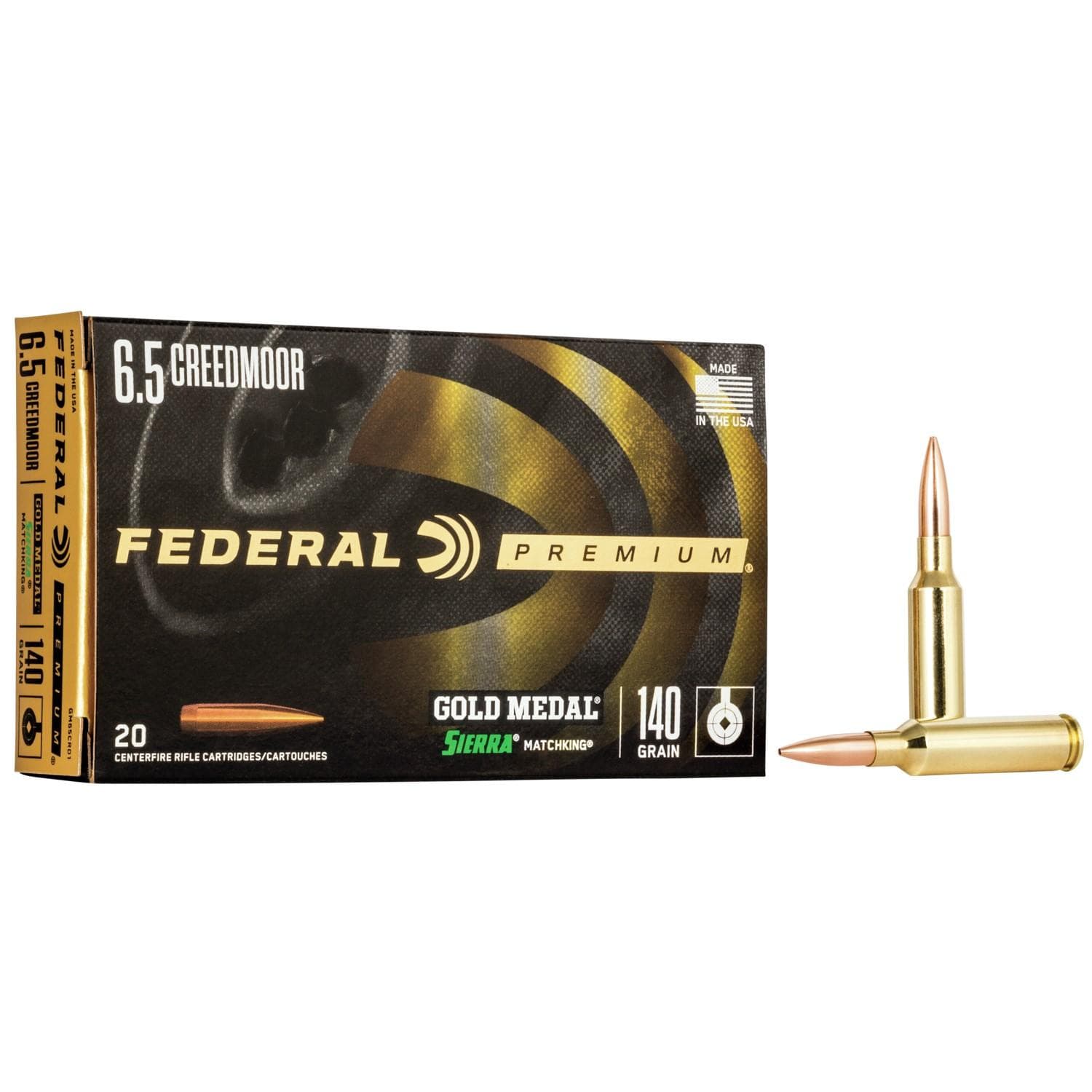 Federal Gold Medal Rifle Ammunition 6.5 Creedmoor 140 gr SMK 2675 fps 20/ct