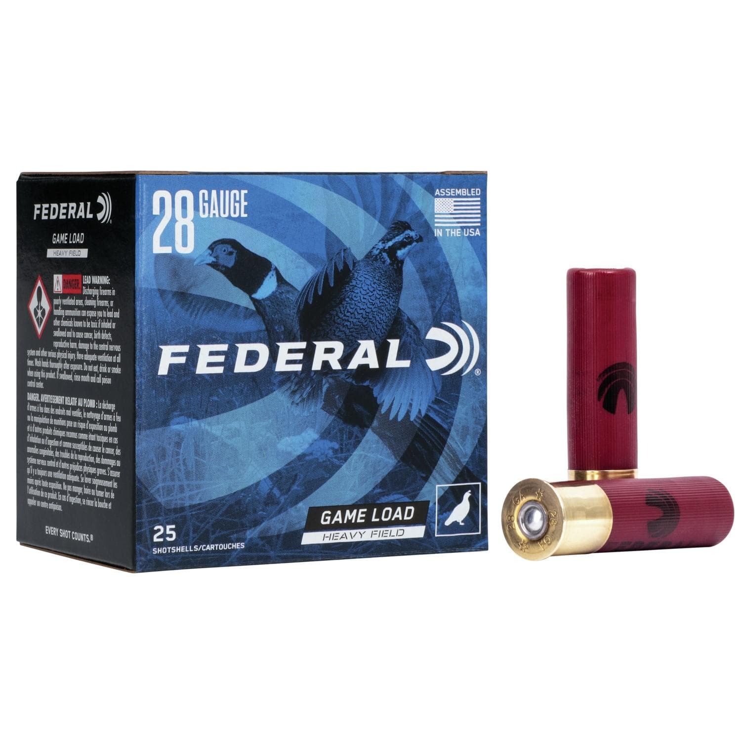 Federal Game-Shok Upland Heavy Field Load Shotshells 28ga 2-3/4" 1 oz #5 1220 fps 25/ct