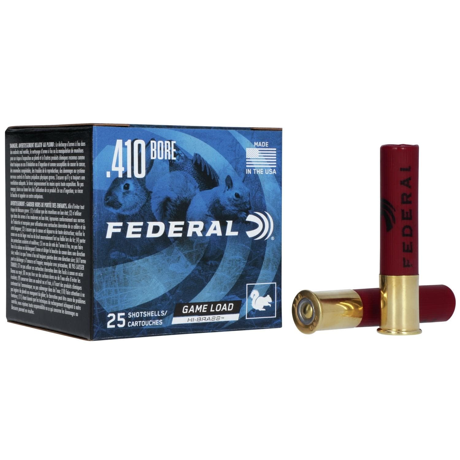Federal Game-Shok Upland Hi-Brass Load Shotshells .410 ga 2 1/2" 1/2oz 1200 fps #6 25/ct