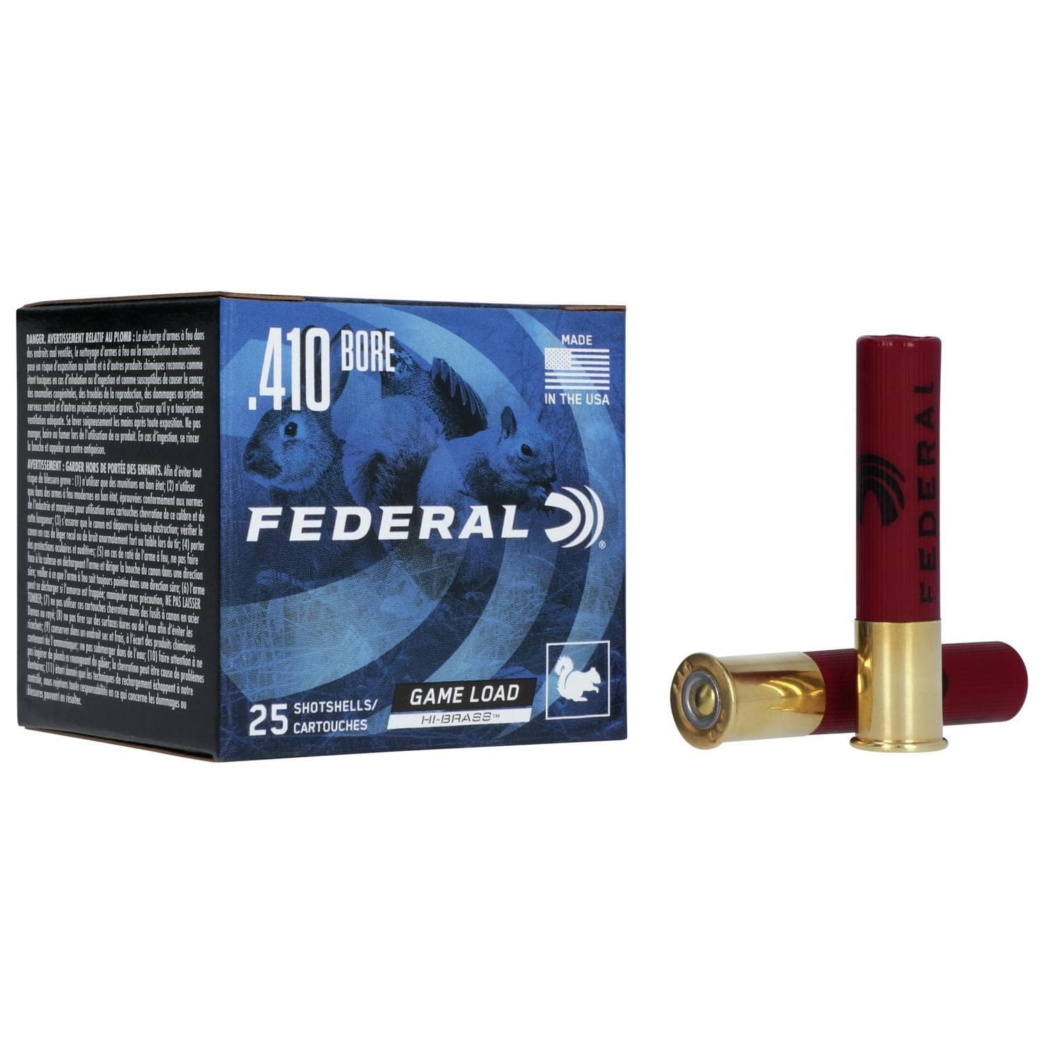 Federal Game-Shok Upland Hi-Brass Load Shotshells .410 ga 2-1/2" 1/2 oz 1200 fps #7.5 25/ct