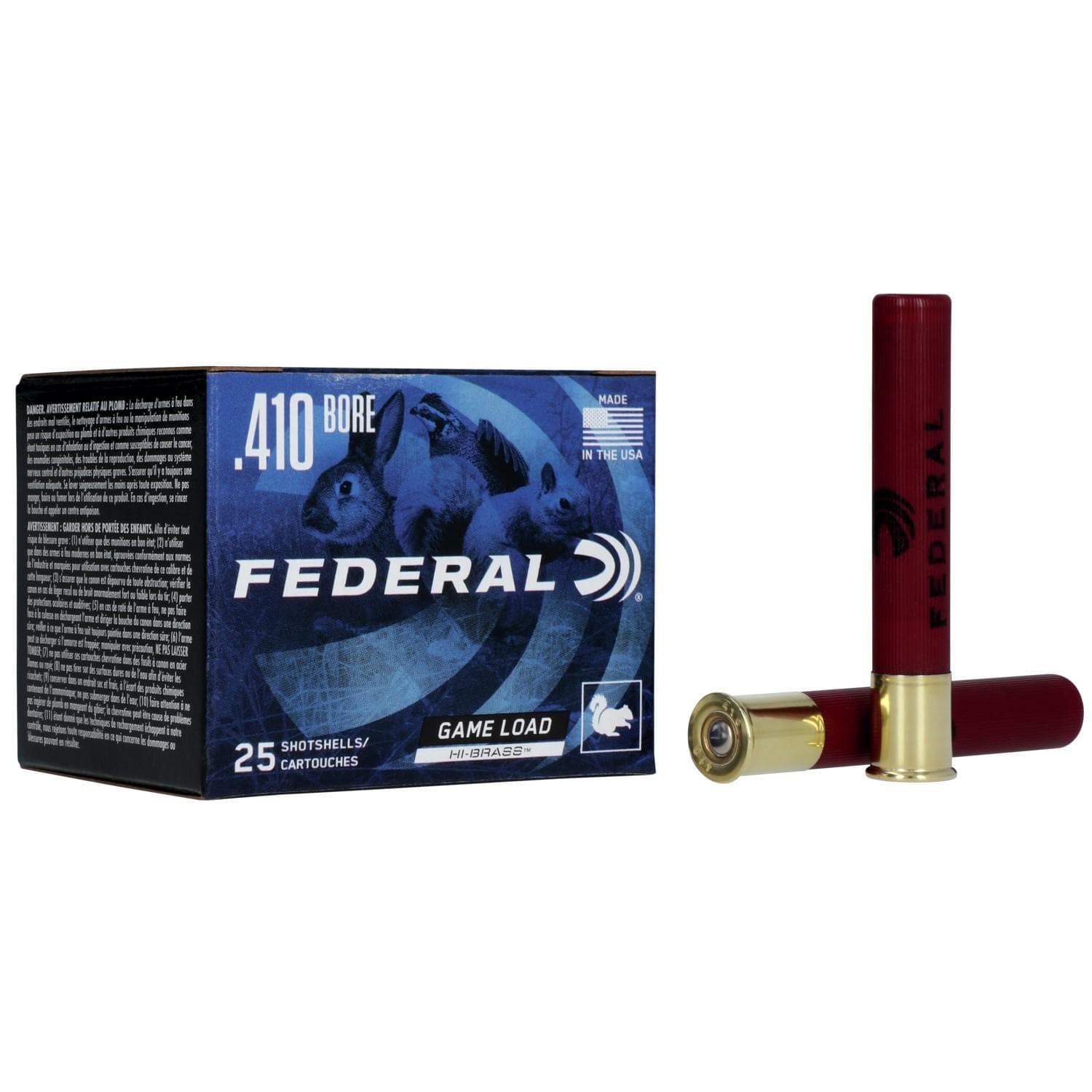 Federal Game-Shok Upland Hi-Brass Load Shotshells .410 ga 3" 11/16 oz 1135 fps #7.5 25/ct