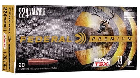 Federal Barnes Rifle Ammuniton .224 Valkyrie 78 gr TSX 20/ct