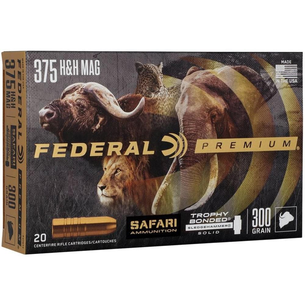 Federal Premium Cape-Shok Rifle Ammunition .375 H&H 300 gr TBSS 2440 fps - 20/ct