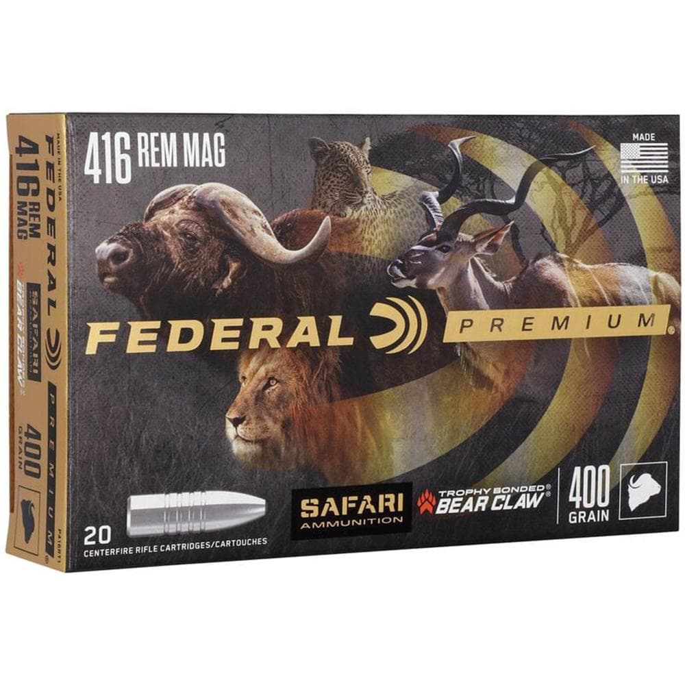 Federal Premium Cape-Shok Rifle Ammunition .416 Rem Mag 400 gr TBBC 2400 fps - 20/ct