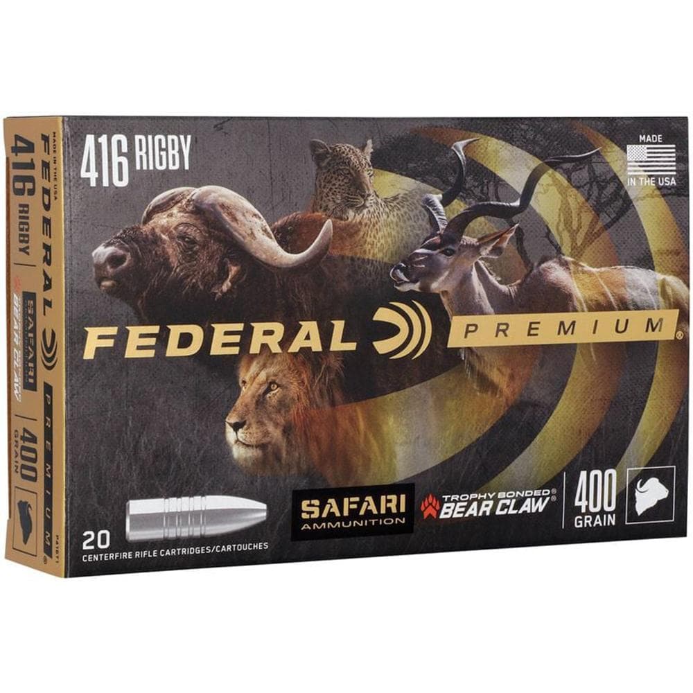 Federal Premium Cape-Shok Rifle Ammunition .416 Rigby 400 gr TBBC 2300 fps - 20/ct