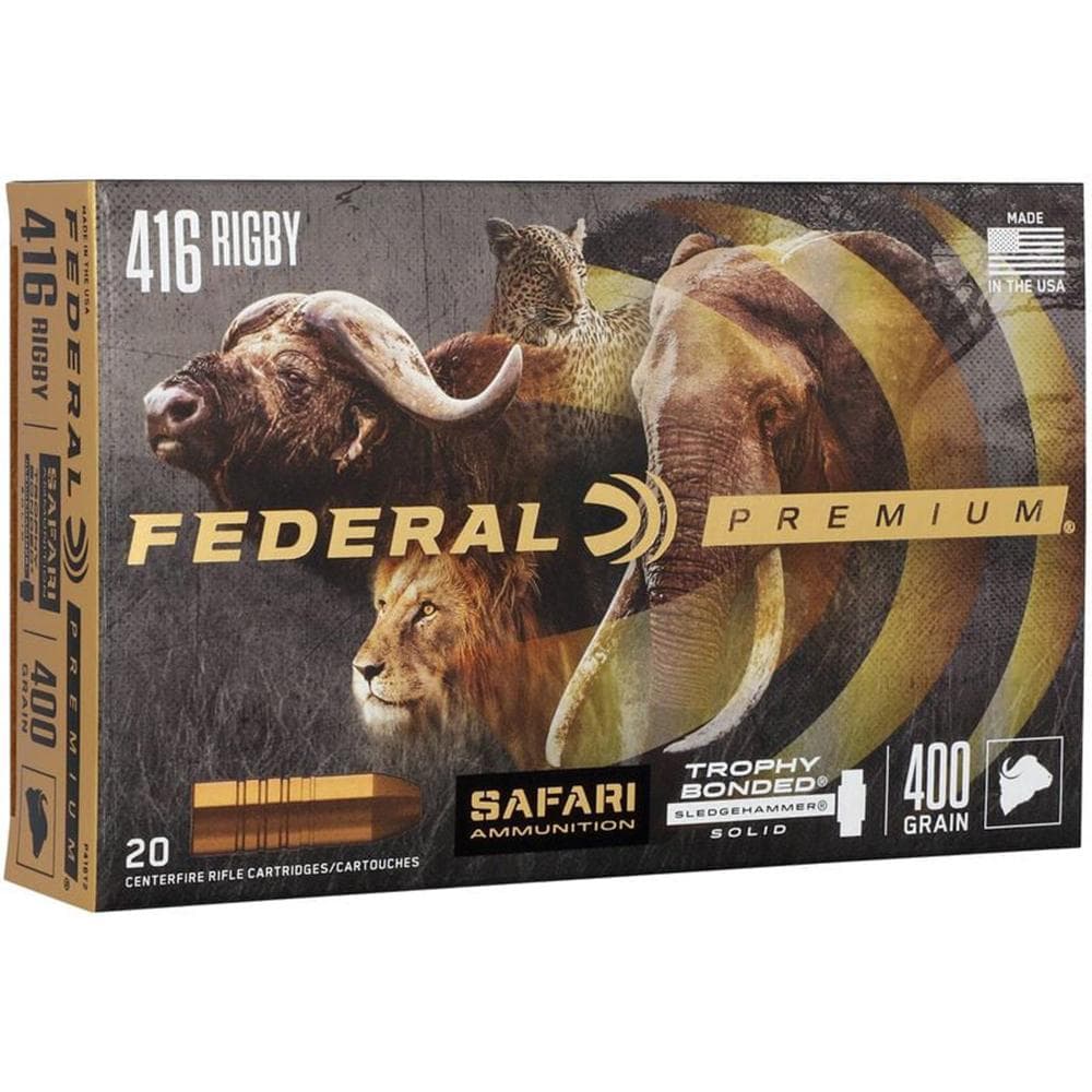 Federal Premium Cape-Shok Rifle Ammunition .416 Rigby 400 gr TBSS 2370 fps - 20/ct