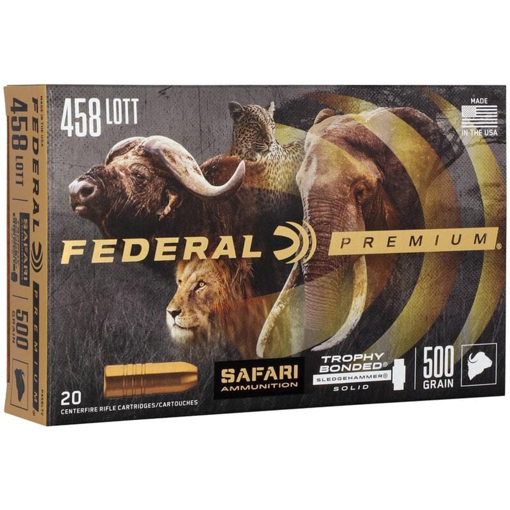 Federal Premium Cape-Shok Rifle Ammunition .458 Lott 500 gr TBSS 2300 fps - 20/ct