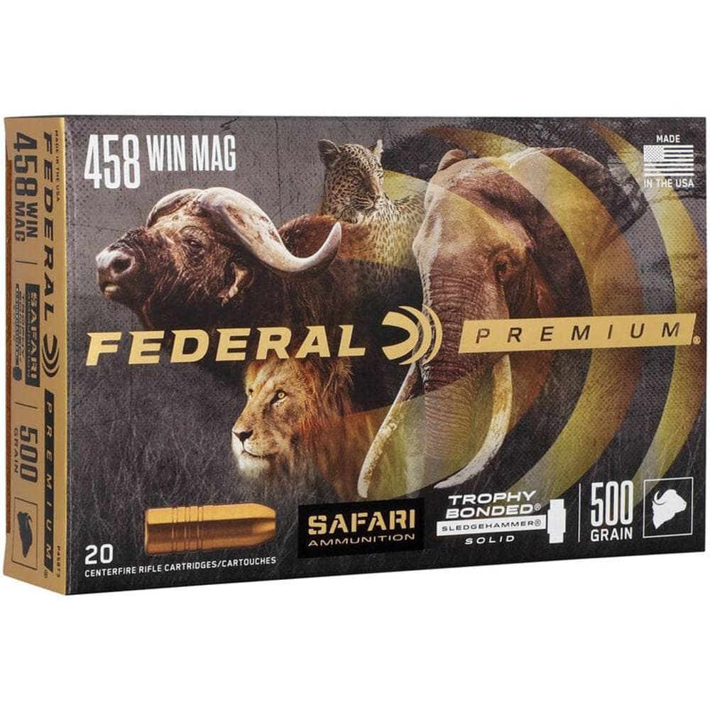 Federal Premium Cape-Shok Rifle Ammunition .458 Win Mag 500 gr TBSS 1950 fps - 20/ct