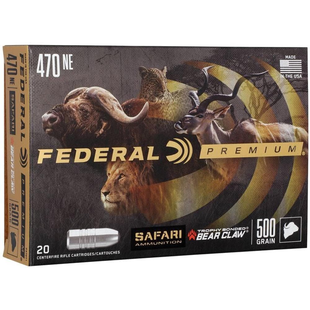 Federal Premium Cape-Shok Rifle Ammunition .470 Nitro 500 gr TBBC 2150 fps - 20/ct