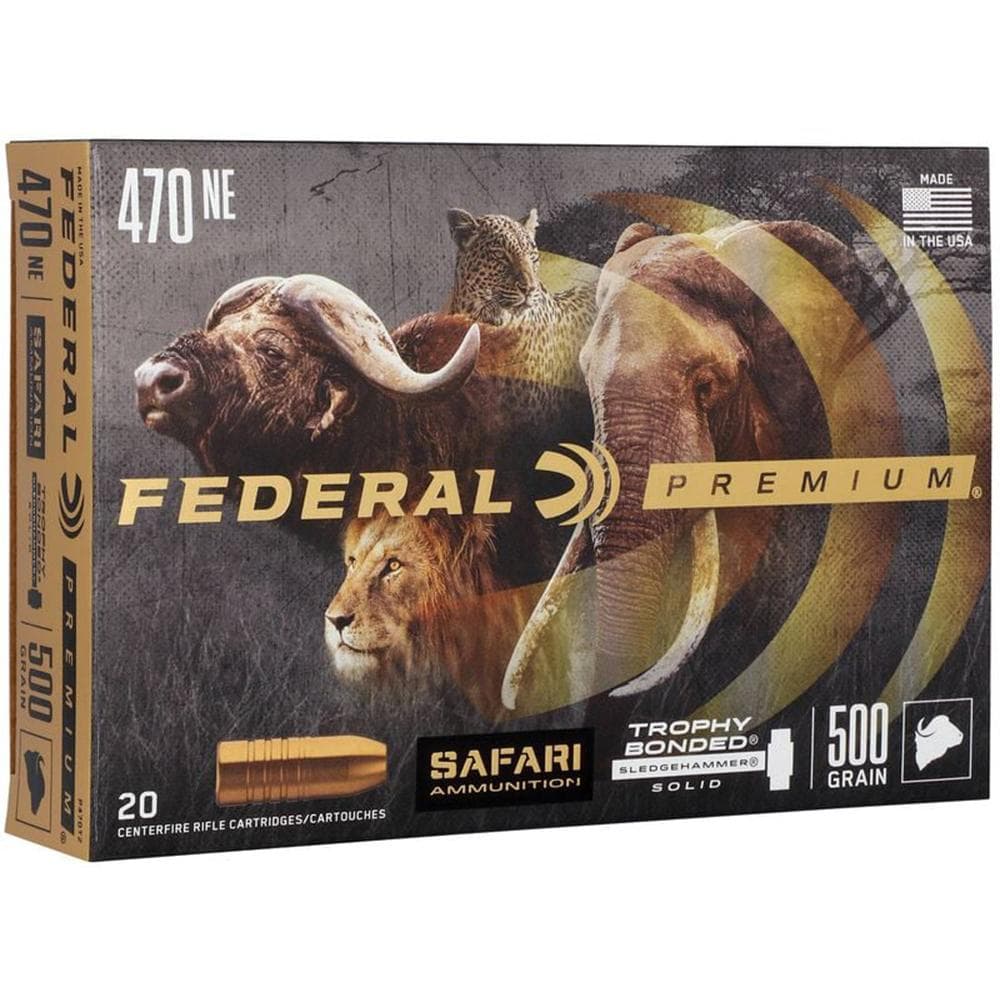Federal Premium Cape-Shok Rifle Ammunition .470 Nitro 500 gr TBSS 2150 fps - 20/ct