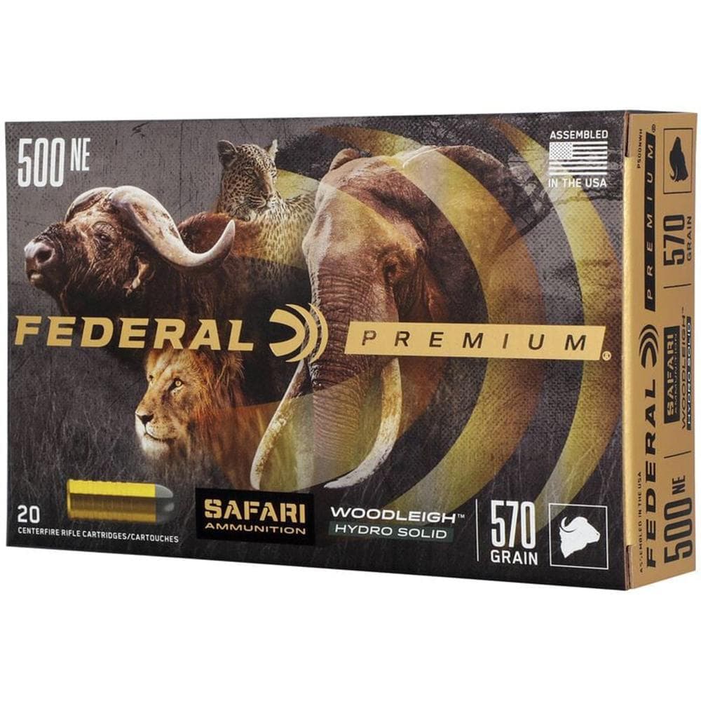 Federal Premium Cape-Shok .500 Nitro Express 3 570 gr Hydro Solid 2100 fps 20/ct