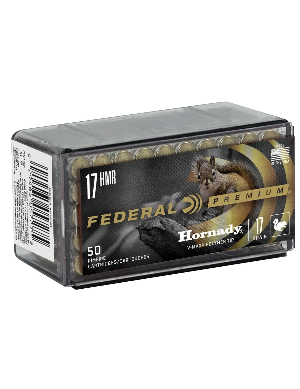 Federal Premium V-Shok Rimfire Ammunition .17 HMR 17 gr V-MAX 50/ct