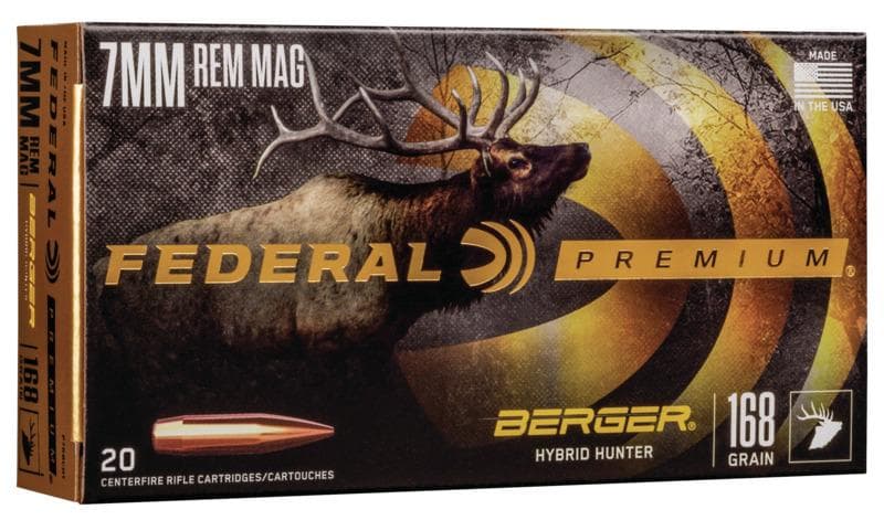 Federal Classic Hunter Berger Hybrid Rifle Ammunition 7mm Rem Mag 168 gr 2870 fps 20/ct