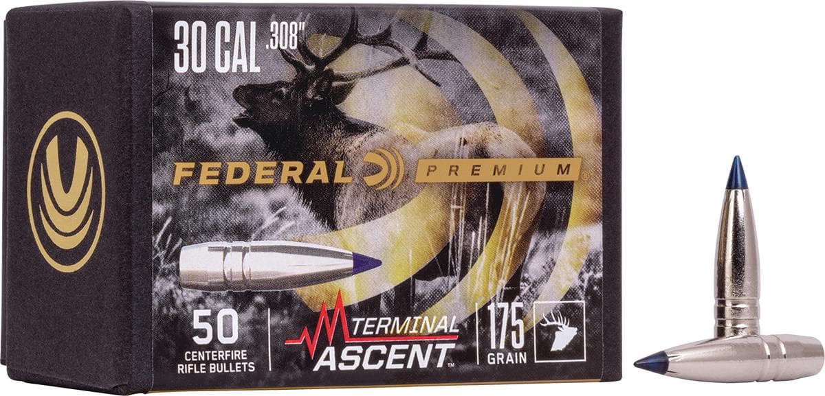 FEDERAL .308 CALIBER 175GR TERMINAL ASCENT COMP BULLET 50RD