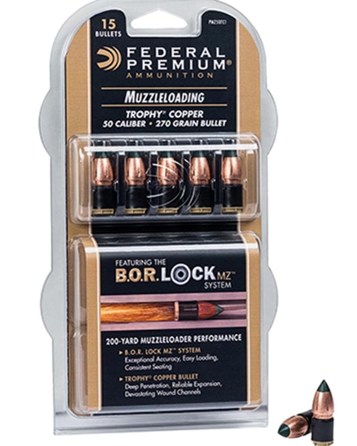 Federal Premium Trophy Copper Muzzleloader Bullets .50 cal 270 gr Poly Tip 15/box