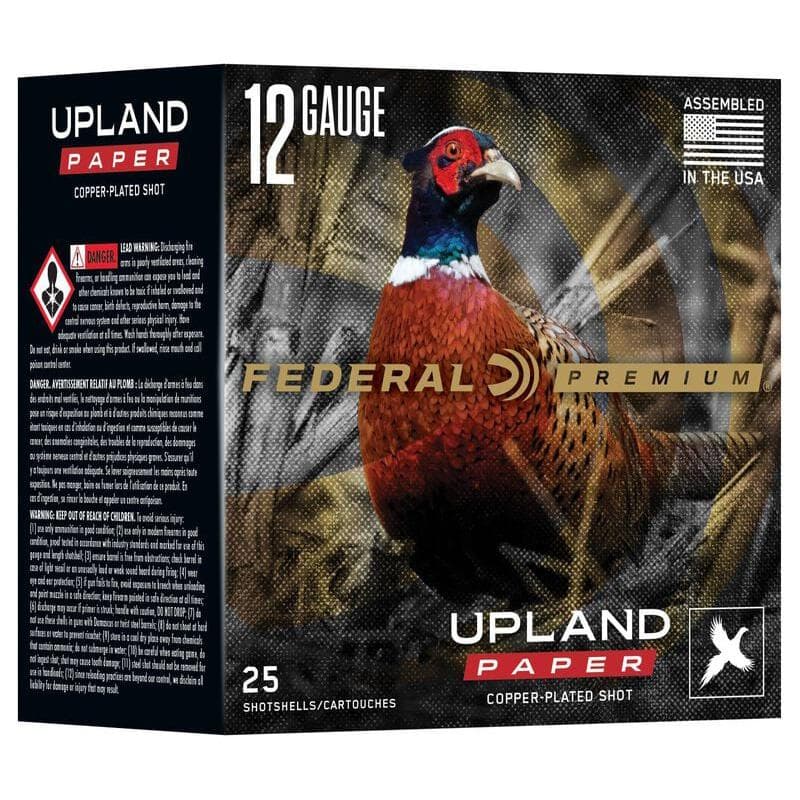 Federal Premium Upland Paper Shotshells 12ga 2-3/4" 1-1/4oz 1330 fps #4 25/ct