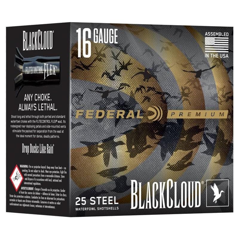Federal Black Cloud Waterfowl Shotshells 16ga 2-3/4" 7/8oz 1450fps #2 25/ct