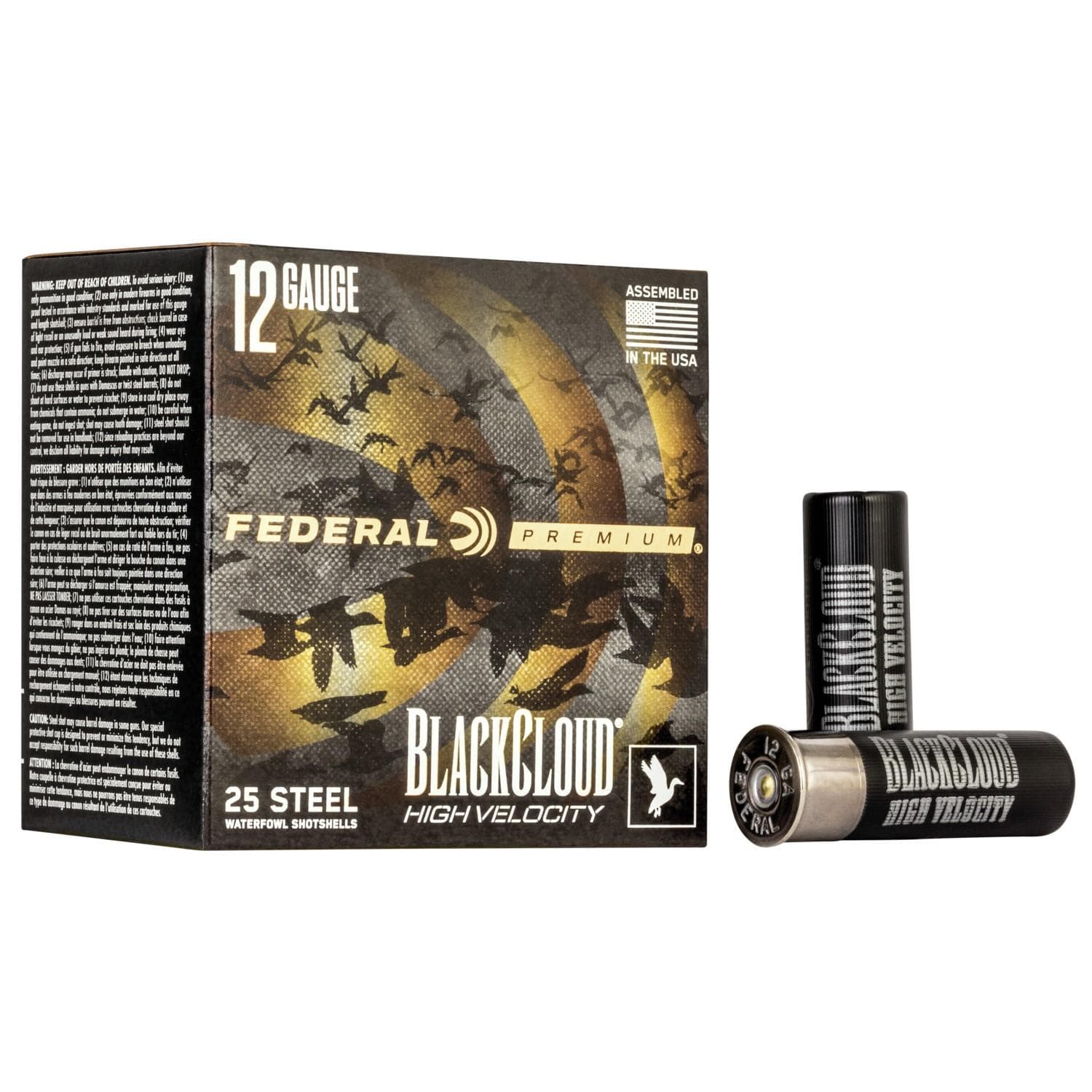 Federal Black Cloud FS Steel High Velocity Shotshells 12ga. 3" 1-1/8oz #BB 1635 fps 25/ct