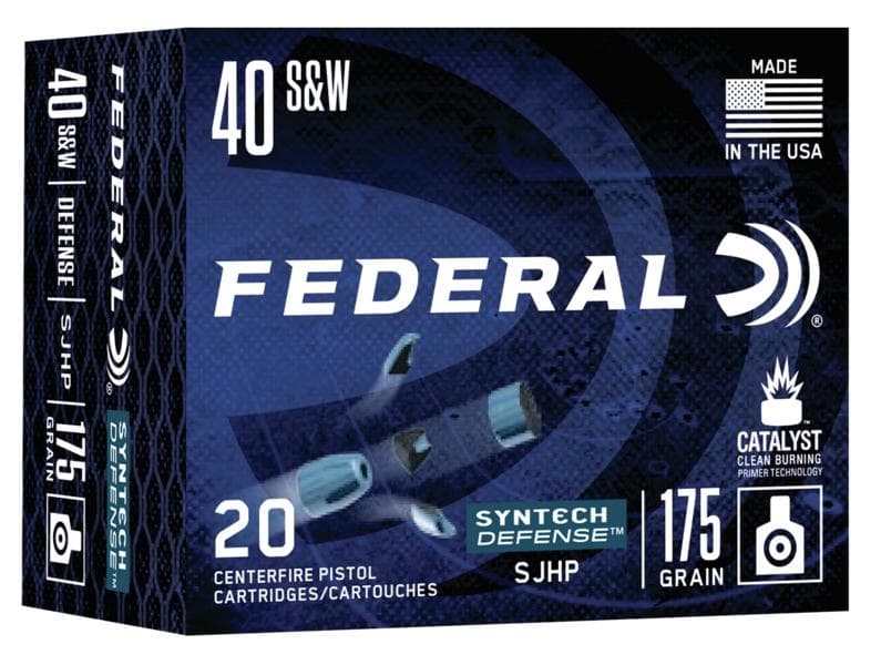 Federal Syntech Defense Handgun Ammunition .40 S&W SJHP1050 fps 20/ct