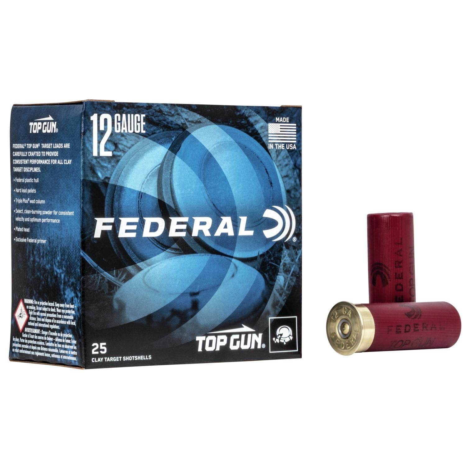 Federal Top Gun Shotshells 12 ga 2-3/4" 1 oz 1180 fps #8 25/ct