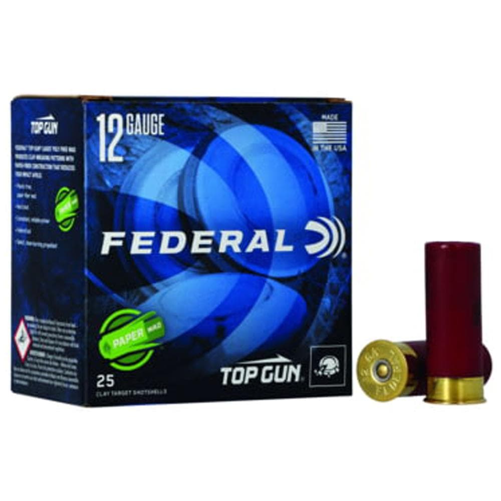 Federal Top Gun Paper Wad Shotshells 12 ga 2-3/4" 1-1/8 oz 1200 fps #8 25/ct