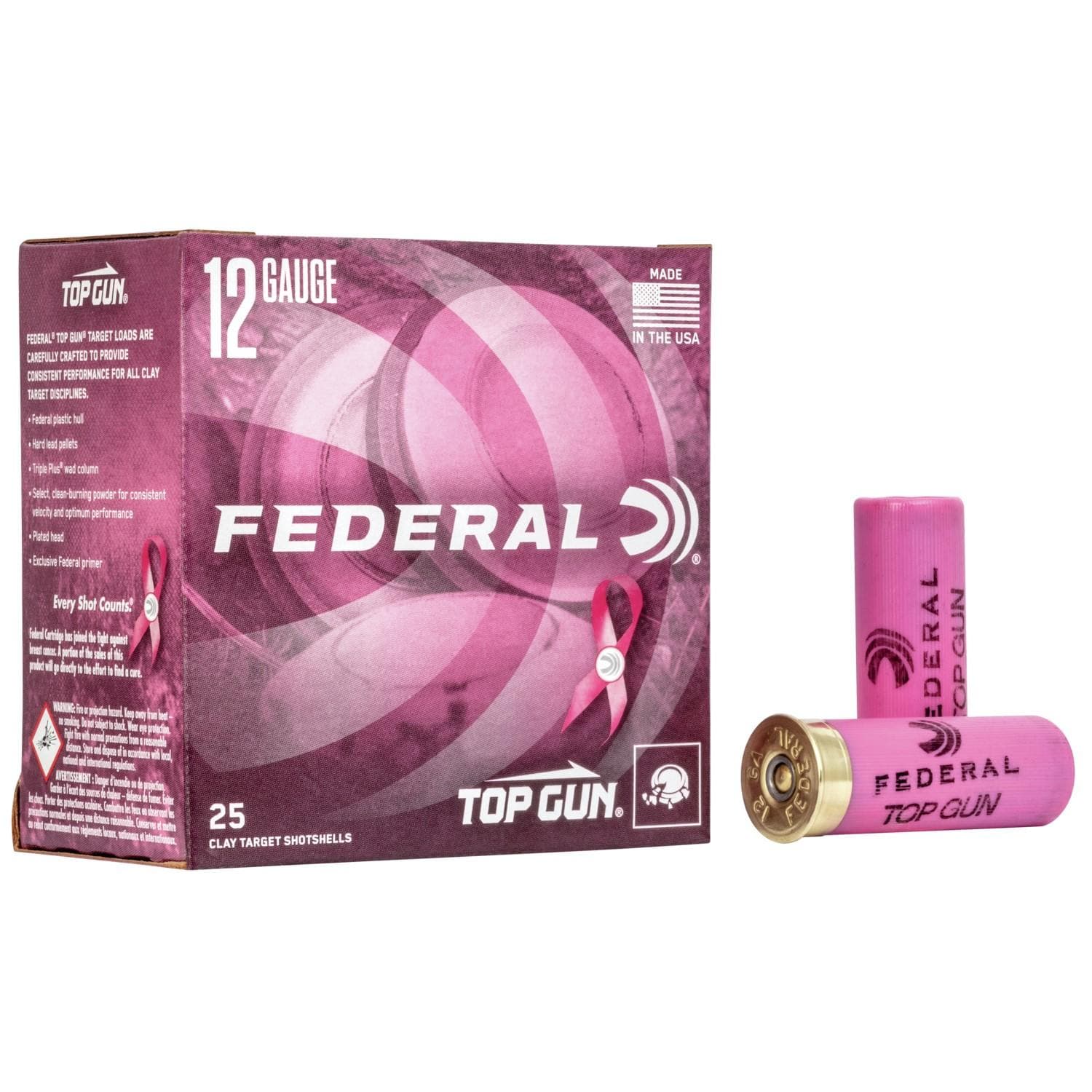 Federal Top Gun Target Shotshells Special Edition Pink 12 ga 2 3/4" 1 1/8oz - 25/ct